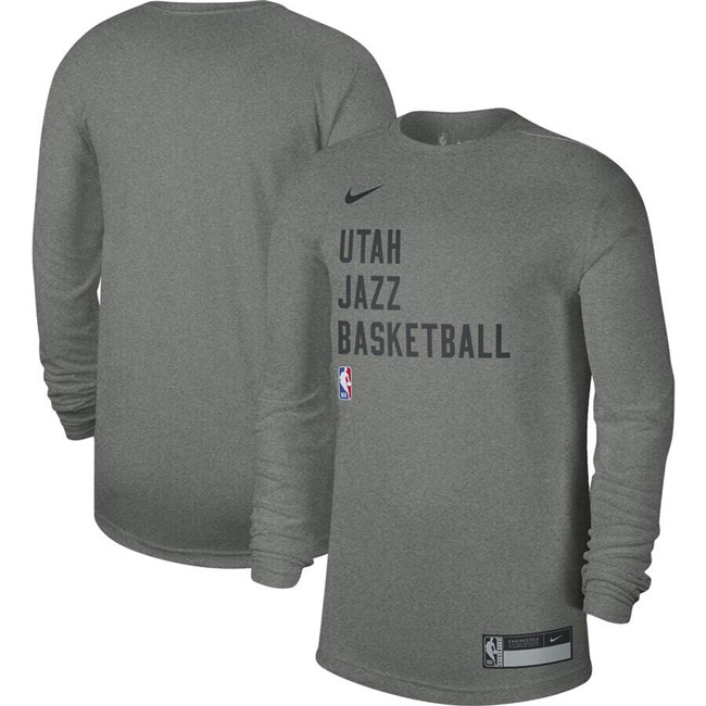Men's Gray Utah Jazz Heather 2023/24 Legend On-Court Practice Long Sleeve T-Shirt